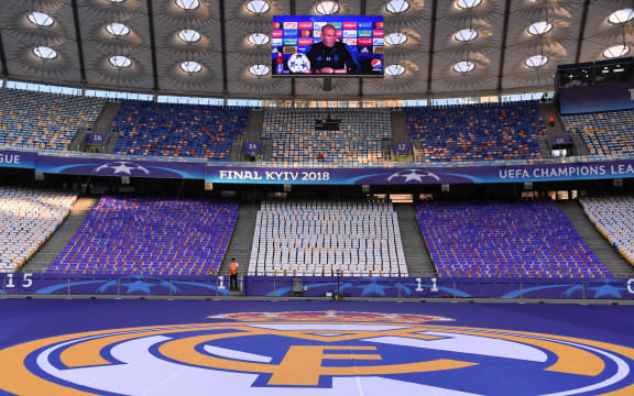 General view of Olympic Stadium in Kiev ahead of the 2018 Champions League final between Real Madrid and Liverpool.