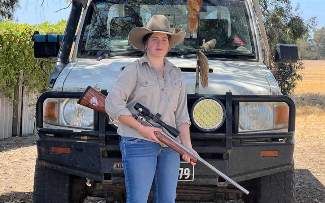 Andi regularly joins her father on kangaroo hunts in Narrogin, Western Australia.