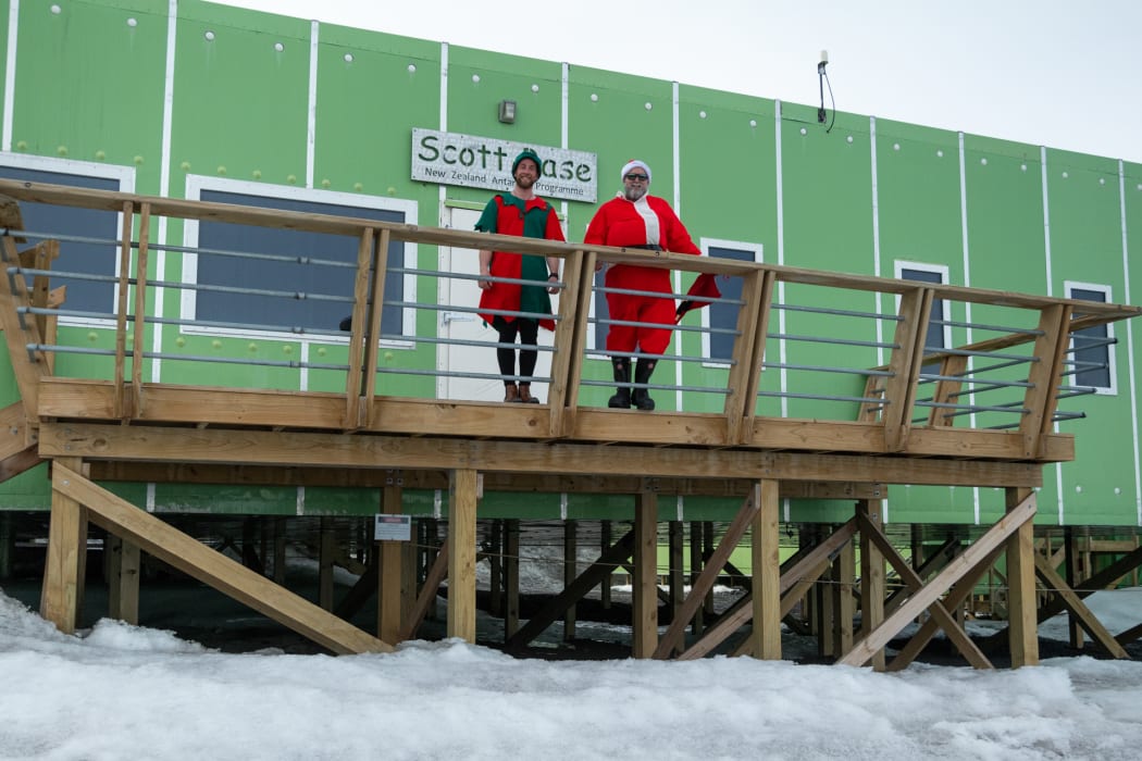 Staff at Antarctica's Scott Base are celebrating Christmas in their own style.