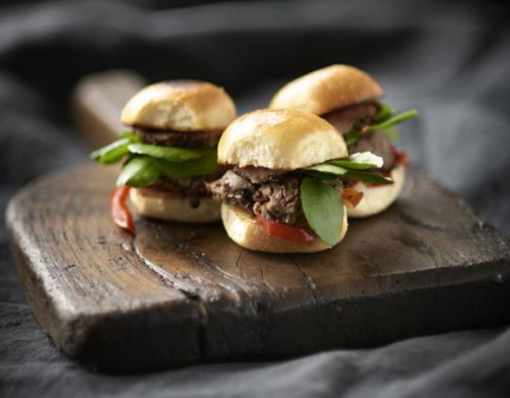 Eye Fillet Slider with Red Pepper Relish