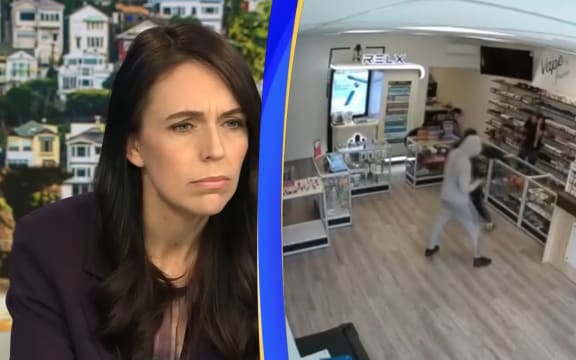PM Jacinda Ardern confronted by CCTV robbery footage on the AM Show.