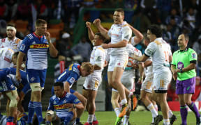 The Chiefs celebrate victory over Stormers