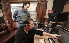 29062016 Photo RNZ / Rebekah Parsons-King. L-R Marlon Williams and Ben Edwards in studio at The Sitting Room in Lyttelton.