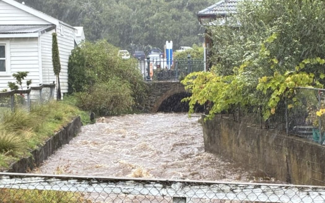 Flooding in Akaroa.