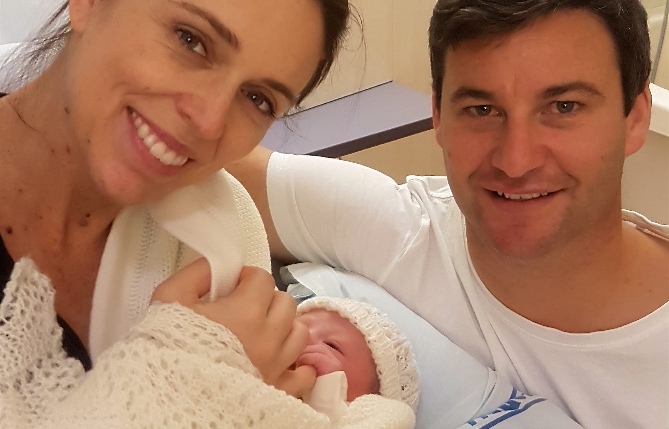 Prime Minister Jacinda Ardern and partner Clarke Gayford with their baby girl.