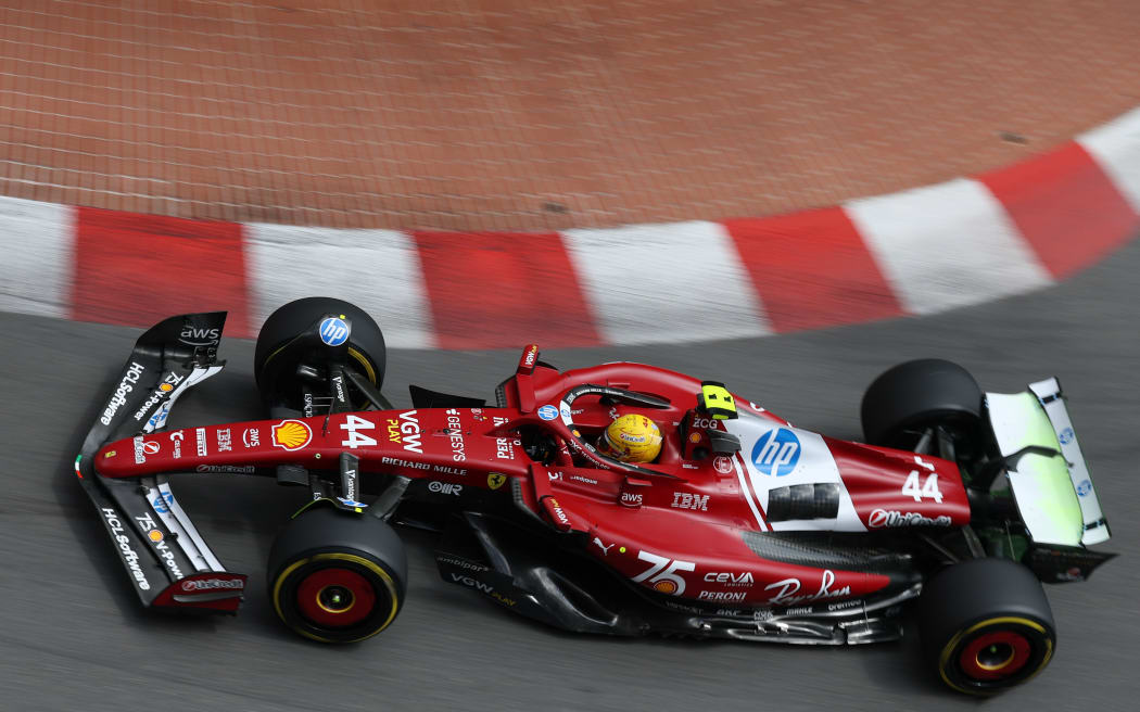 Lewis Hamilton racing at Monaco, 2025.