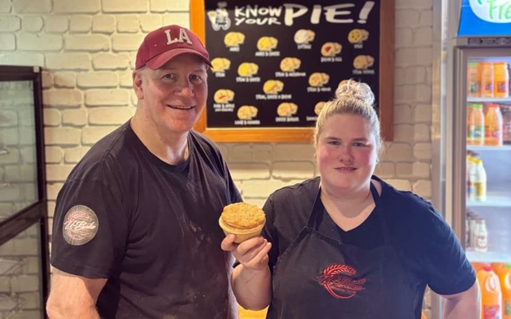 Lianna MacFarlane with her employer Simon Bruce who encouraged her to enter the competition.