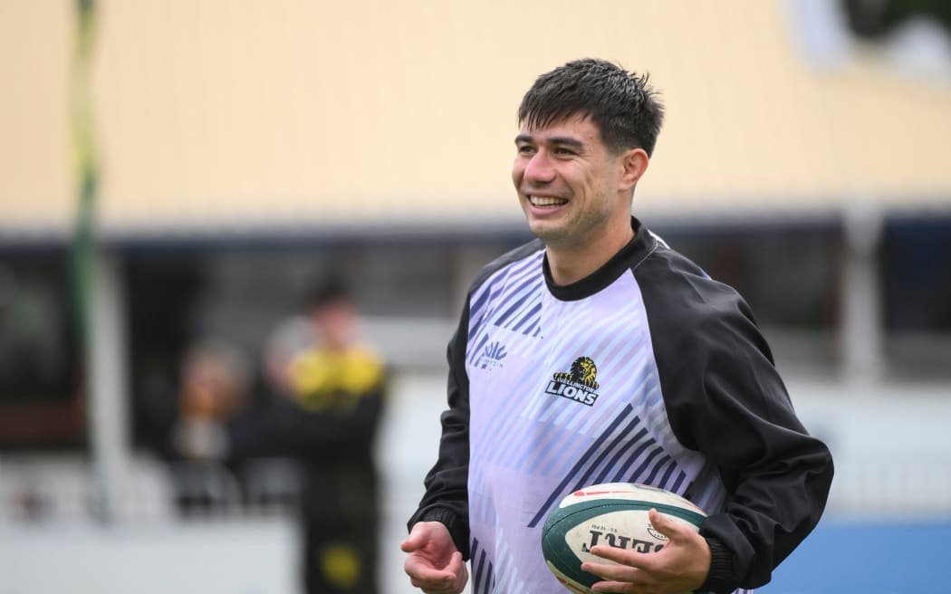 Jackson Garden-Bachop of the Wellington Lions warms up during Wellington v Southland NPC match at Porirua Park, Wellington, New Zealand on Saturday 7 September 2024.