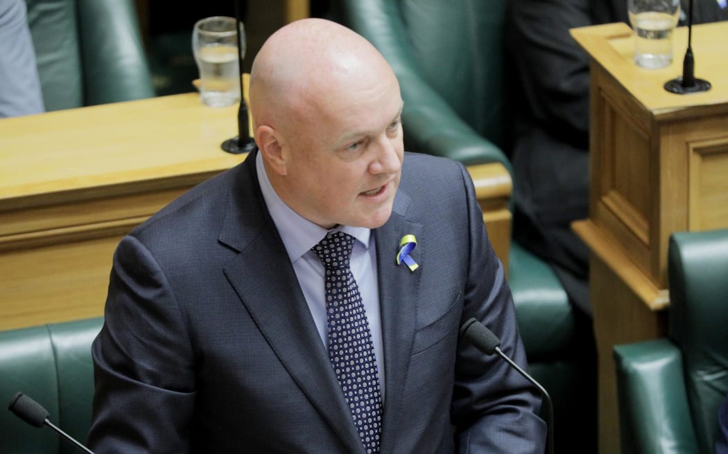 National Party leader Christopher Luxon speaks in response after an address from Ukraine President Volodymyr Zelensky.