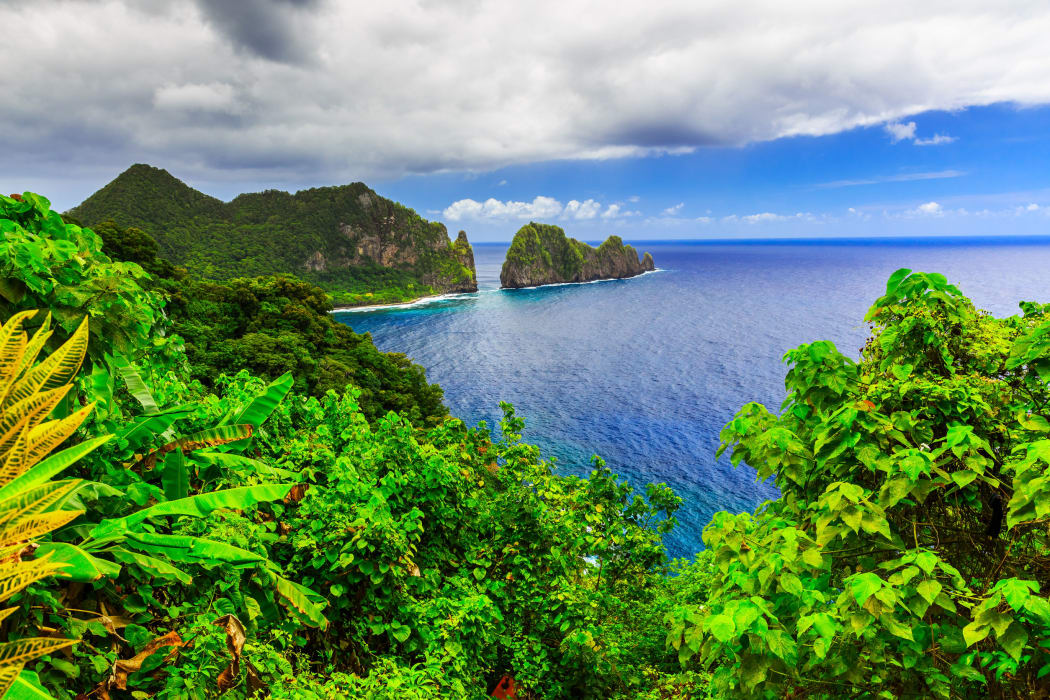 Pago Pago, American Samoa. Camel Rock near the village of Lauli'i.