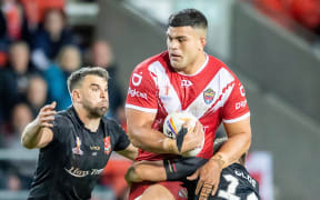 David Fifita playing for Tonga at the 2021 Rugby League World Cup