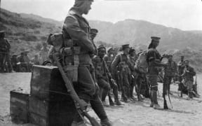Maori Contingent soldiers at No 1 Outpost, Gallipoli, Turkey, 1915.