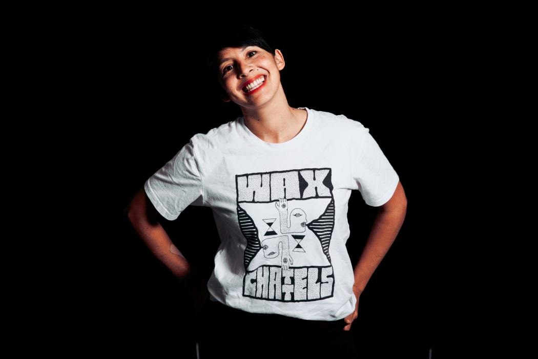 RNZ Music's Yadana Saw in her Wax Chattels t-shirt