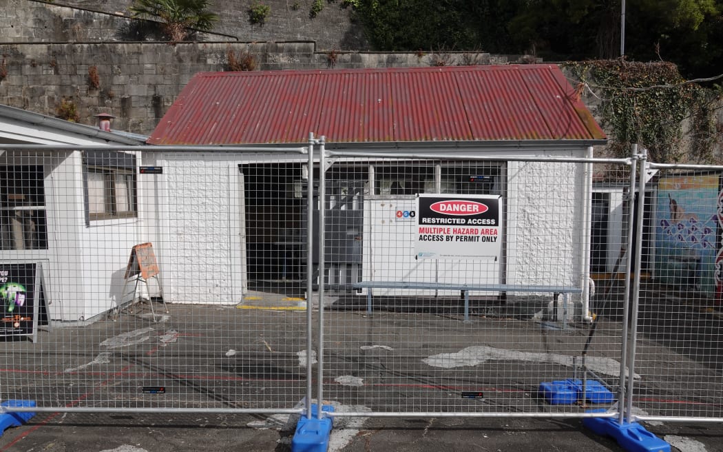 Areas around the retaining walls have been fenced off from visitors at Napier Prison.