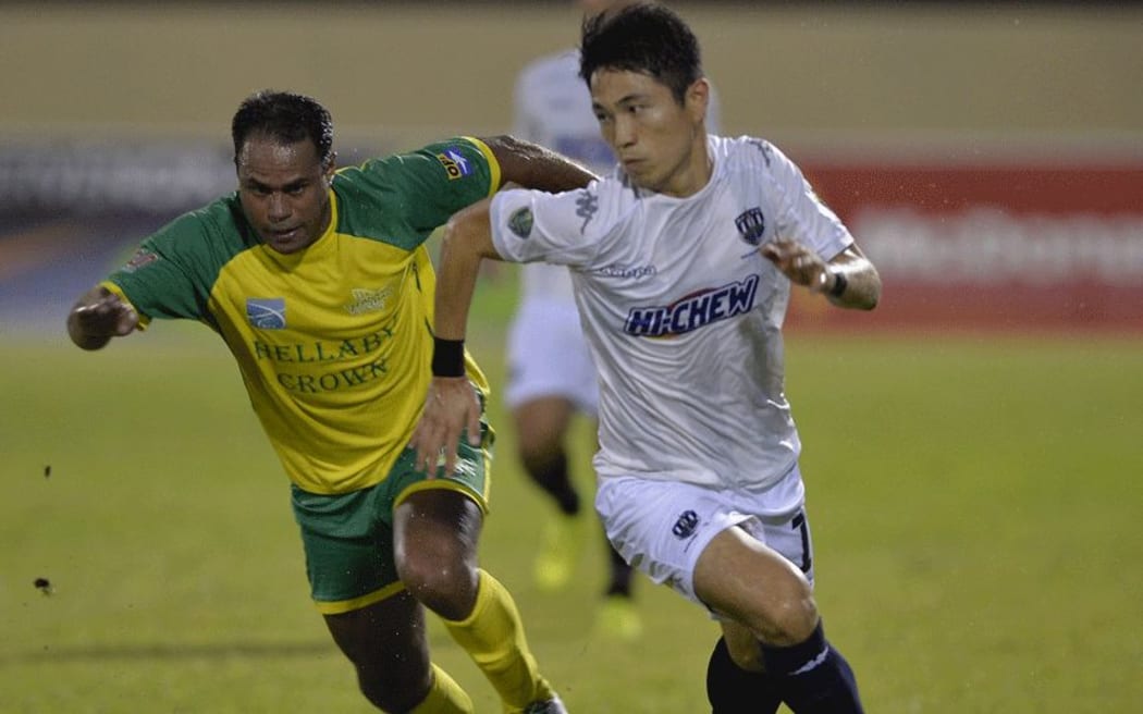 Auckland City's Daewook Kim on attack