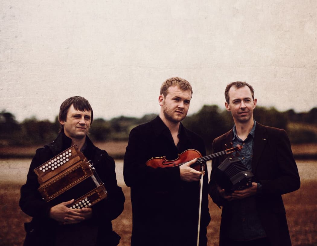 Folk trio Leveret: Andy Cutting (melodeon), Sam Sweeney (fiddle), Rob Harbron (concertina)