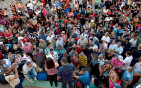 Cuban migrants gather in Costa Rica on their way to the United States.