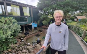 Brooklands Zoo visitor Malte Boehmer reckons observing the otters from above gave a great overview. Photo Robin Martin