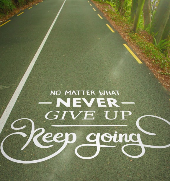 Suicide prevention message on rural road generic