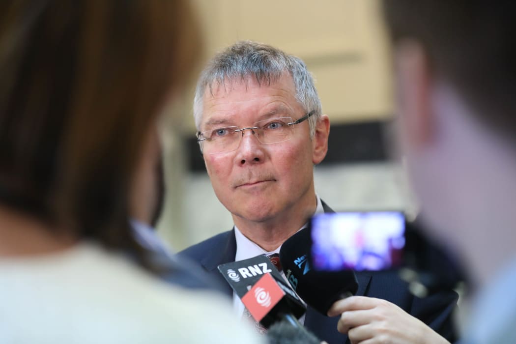 Labour MP David Parker speaking to journalists