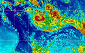 Satellite image of Tropical Cyclone Harold, a category 5 cyclone.