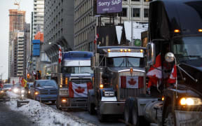 A convoy of truckers and supporters have occupied downtown Ottawa since 29 January, 2022 in protest of Canada's Covid-19 vaccine mandate and Prime Minister Justin Trudeau's government.