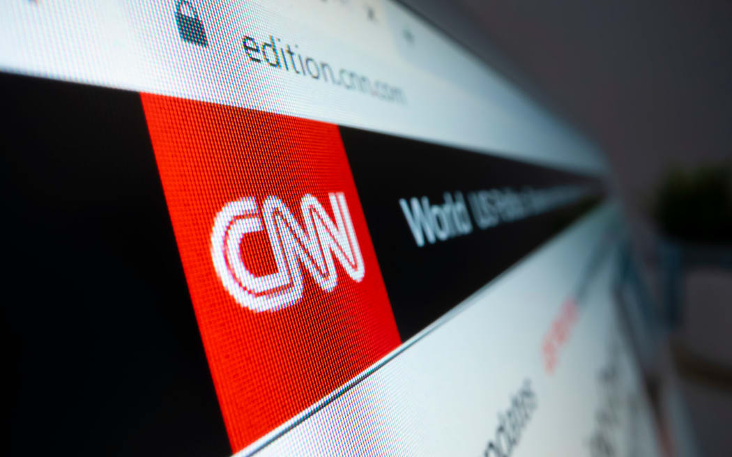 Melbourne, Australia - Feb 19, 2021: Close-up view of CNN logo on its website