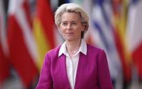 President of the European Commission Ursula von der Leyen arrives for the first day of a special meeting of the European Council at The European Council Building in Brussels on 30 May 30, 2022.