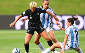 New Zealand’s Malia Steinmetz in action against Argentina