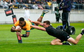 Wallabies winger Filipo Daugunu. 2020.