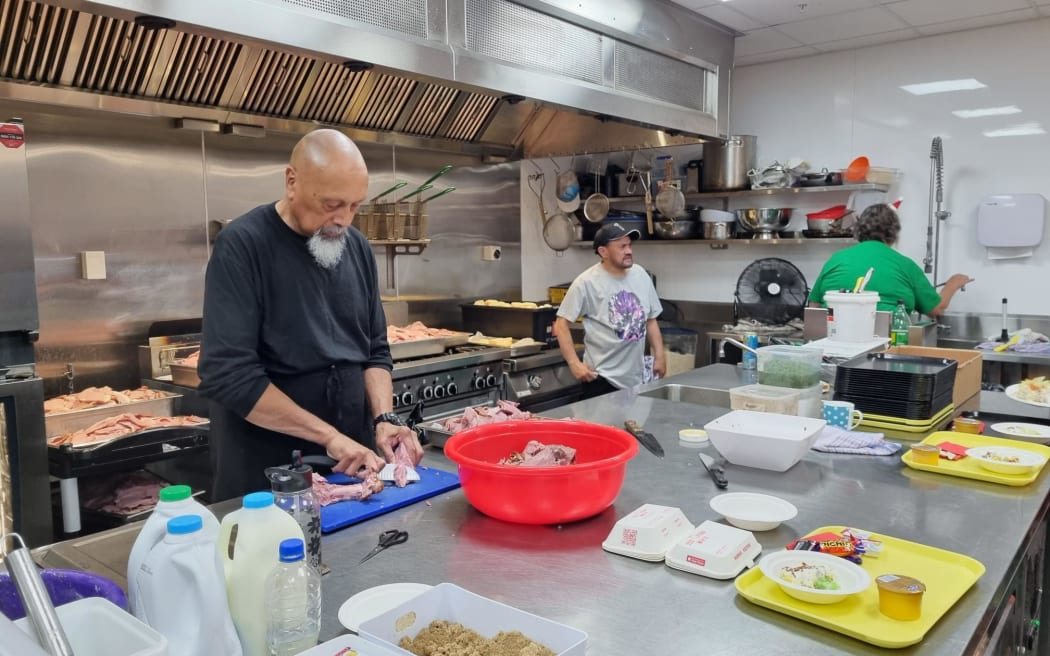 Volunteers help out at the Auckland City Mission on Christmas Day on 25 December, 2023.