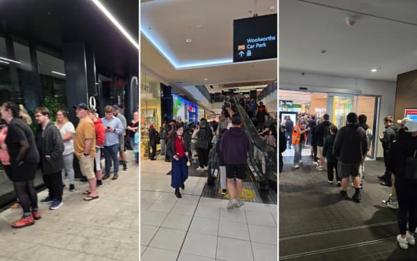 The queues for EB Games were going out the door at Queensgate shopping centre in Lower Hutt.