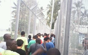 Protest by refugees and asylum seekers on Manus Island.