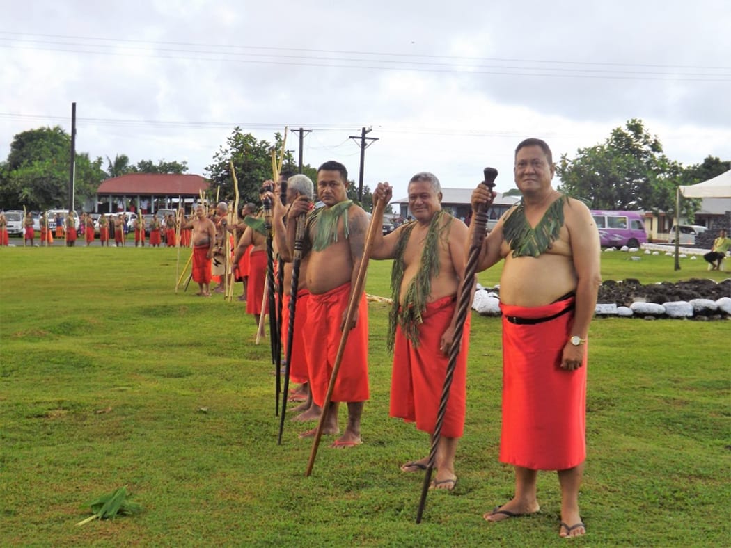 Some of the matais of Malie village on the day of the bestowal of the Malietoa paramount title.