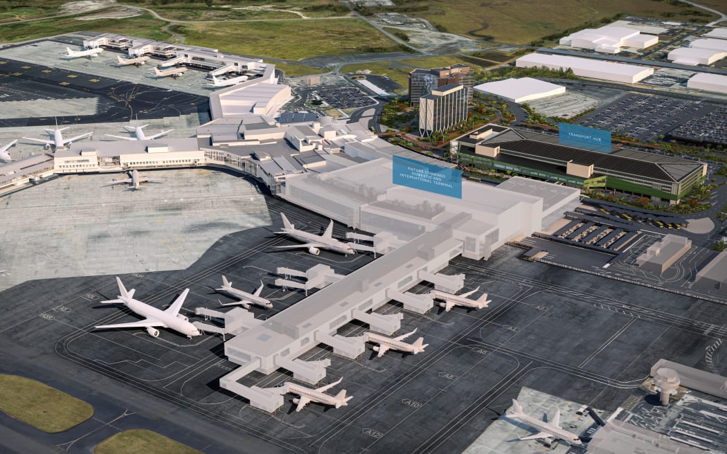 A rendition of how Auckland Airport will look after the redevelopment.