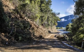 Damage on Queen Charlotte Dr after the July 2021 flood event.