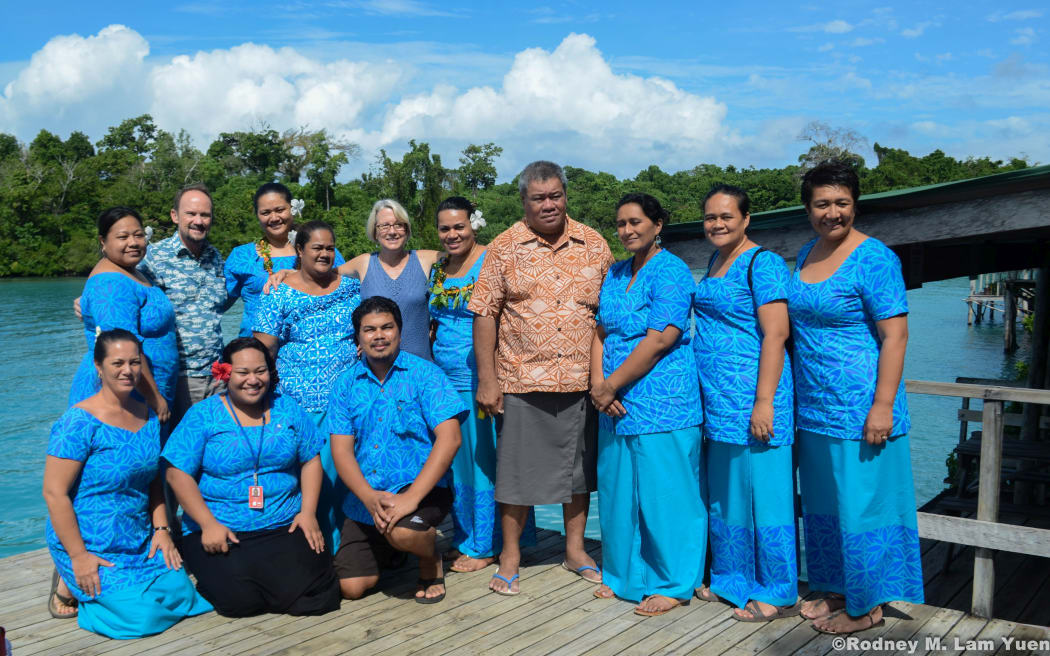 The Peace Corps Director visiting with staff in 2015.