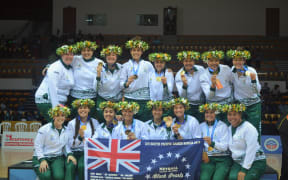Netball Cook Islands Black Pearls win gold at the 2019 Samoa Pacific Games.