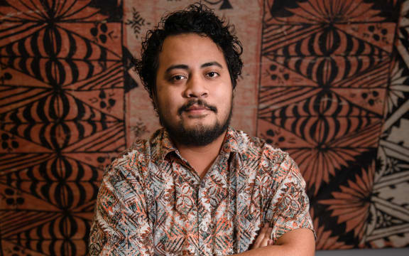 RNZ social media journalist Faivaeselopepe Anric Sitanilei, photographed in the RNZ office.