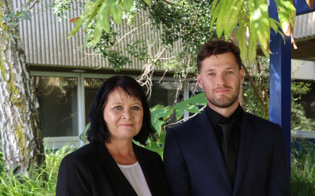 Helen Fraser and her son Ryan Tarawhiti-Brown outside court in April. Photo: Alisha Evans/SunLive. [via LDR Single use only]