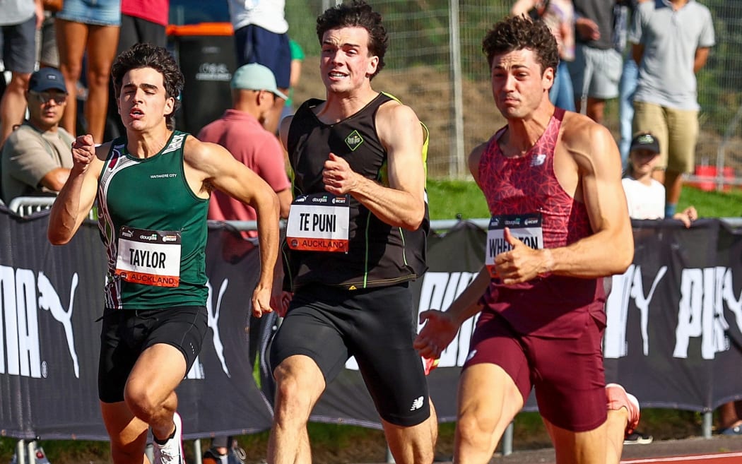 Tiaan Whelpton (R) and Tommy Te Puni during 2026 Sir Graeme Douglas International  at The Trusts Arena , Auckland, New Zealand.