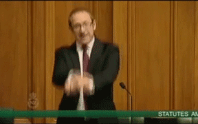 A gif of Andrew little doing Gangnam Style