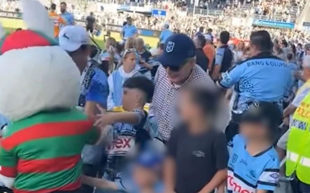 The South Sydney Rabbitohs say they are investigating an incident involving their mascot during the game against the Cronulla Sharks.