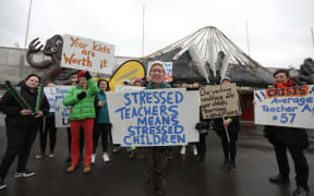 Teachers gathering in Wellington.