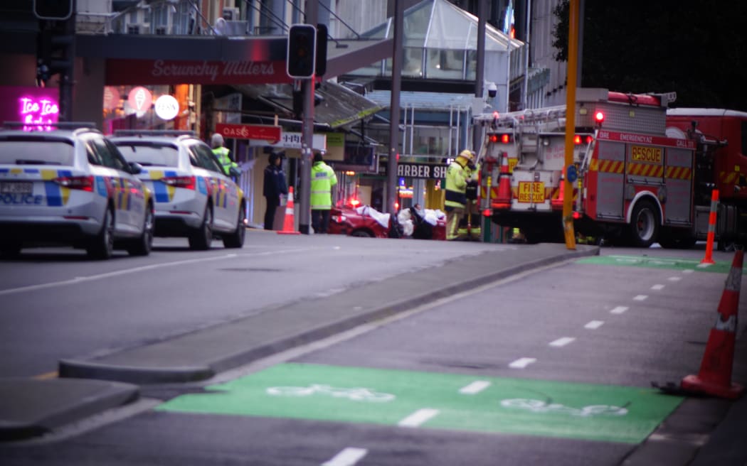 The scene of a serious crash on Victoria Street in  Central Auckland on 25 September.