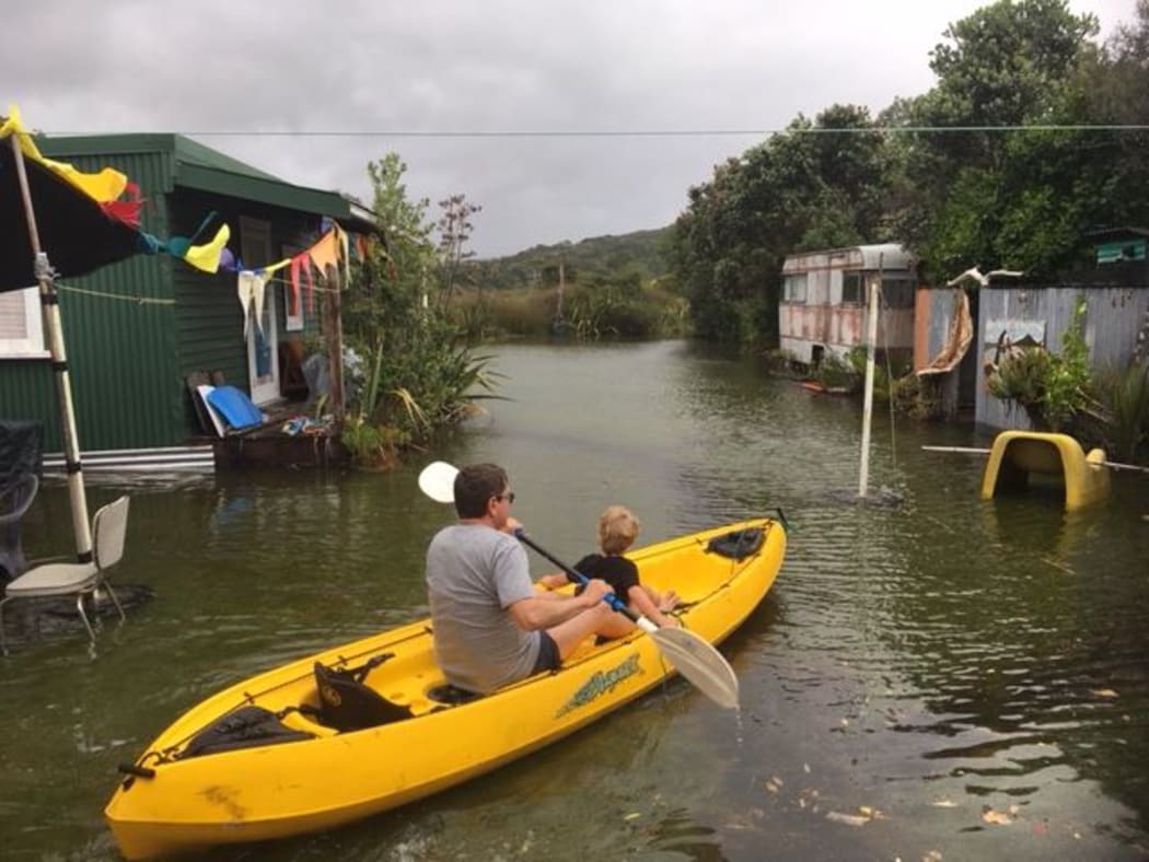 Flooding at Cooks Beach.