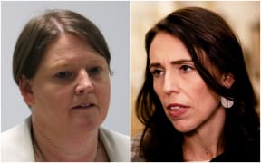 Ministry of Culture and Heritage chief executive Bernadette Cavanagh and Prime Minister Jacinda Ardern