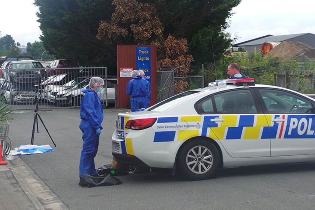 Police at the scene of the second death in Wilrose Place in Gate Pa.