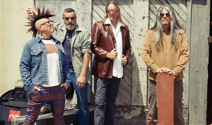 Rock band Tool, consisting of Danny Carey (drums), Justin Chancellor (bass), Adam Jones (guitar) and Maynard James Keenan (vocals).
