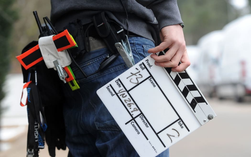 film crew clapperboard